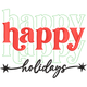 Happy Holidays Embroidery Design, Instant Download