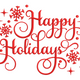Happy Holidays Script Embroidery Design V2, Instant Download