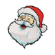 Happy Laughing Santa Face Embroidery Design, Instant Download