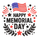 Happy Memorial Day Embroidery Design, Machine Embroidery Pattern, Instant Download