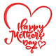 Happy Mother's Day Heart Script Embroidery Design, Instant Download