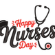 Happy Nurses Day Embroidery Design, Nurse Cap Stethoscope Machine Embroidery, Instant Download