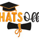 Hats Off Graduation Embroidery Design, Cap and Diploma Machine Embroidery Pattern, Instant Download