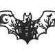 Haunted Bat Wing Castle Embroidery Design, Gothic Halloween Pattern