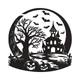 Haunted House Halloween Scene Embroidery Design, Instant Download