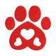 Heart-shaped Paw Print Embroidery Design, Instant Download