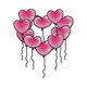 Heart Balloon Wreath Embroidery Design, Instant Download