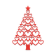 Heart Christmas Tree Embroidery Design, Holiday Heart Tree Pattern