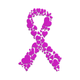 Heart Cluster Awareness Ribbon Embroidery Design, Instant Download