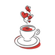 Heart Coffee Cup Embroidery Design, Instant Download