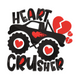 Heart Crusher Monster Truck Embroidery Design, Instant Download