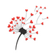 Heart Dandelion Embroidery Design Valentine, Instant Download