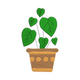 Heart Leaf Potted Plant Embroidery Design, Instant Download