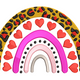 Heart Leopard Rainbow Embroidery Design, Instant Download