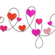 Heart Line Valentine Embroidery Design, Instant Download