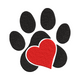 Heart Paw Print Embroidery Design, Dog Cat Pet Love Machine Embroidery Pattern, Instant Download