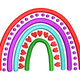 Heart Rainbow Embroidery Design V2, Instant Download