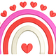 Heart Rainbow Embroidery Design, Instant Download