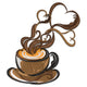 Heart Steam Coffee Cup Embroidery Design, Cafe Latte Machine Pattern
