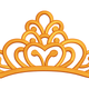 Heart Swirl Princess Crown Embroidery Design, Instant Download