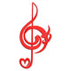 Heart Treble Clef Embroidery Design, Instant Download