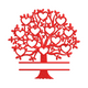 Heart Tree of Love Embroidery Design, Instant Download