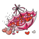 Heart Umbrella Valentine Embroidery Design, Instant Download