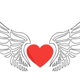 Heart with Angel Wings Embroidery Design, Instant Download