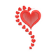 Heart with Hanging Heart Vine Embroidery Design, Instant Download