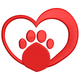 Heart with Paw Print Fill Embroidery Design, Instant Download