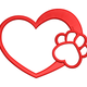 Heart with Paw Print Love Embroidery Design, Instant Download
