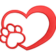 Heart with Paw Print Outline Embroidery Design, Instant Download