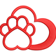 Heart with Paw Print Outline Embroidery Design, Pet Lover Valentine Pattern, Instant Download
