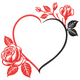 Heart with Roses Embroidery Design, Valentine Floral Pattern