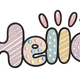 Hello Applique Embroidery Design, Instant Download