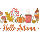 Hello Autumn Fall Elements Embroidery Design, Instant Download