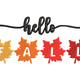 Hello Fall Leaves Embroidery Design, Instant Download