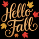 Hello Fall Lettering Embroidery Design, Instant Download