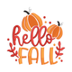 Hello Fall Pumpkin Embroidery Design, Instant Download