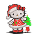 Hello Kitty Christmas Embroidery Design, Instant Download