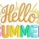 Hello Summer Embroidery Design, Summer Lettering Machine Embroidery Pattern, Instant Download
