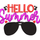 Hello Summer Sunglasses Embroidery Design, Instant Download