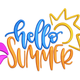 Hello Summer Sunshine Embroidery Design, Instant Download
