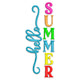 Hello Summer Vertical Embroidery Design, Instant Download