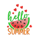 Hello Summer Watermelon Embroidery Design, Instant Download