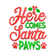 Here Comes Santa Paws Christmas Dog Embroidery Design, Machine Embroidery Pattern, Instant Download