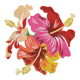 Hibiscus Flower Bouquet Embroidery Design, Floral Machine Embroidery Pattern, Instant Download