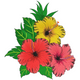 Hibiscus Trio Embroidery Design, Tropical Floral Machine Embroidery Pattern, Instant Download