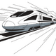 High Speed Train Embroidery Design, Instant Download