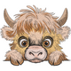 Highland Cow Baby Animal Embroidery Design, Nursery Machine Embroidery Pattern, Instant Download